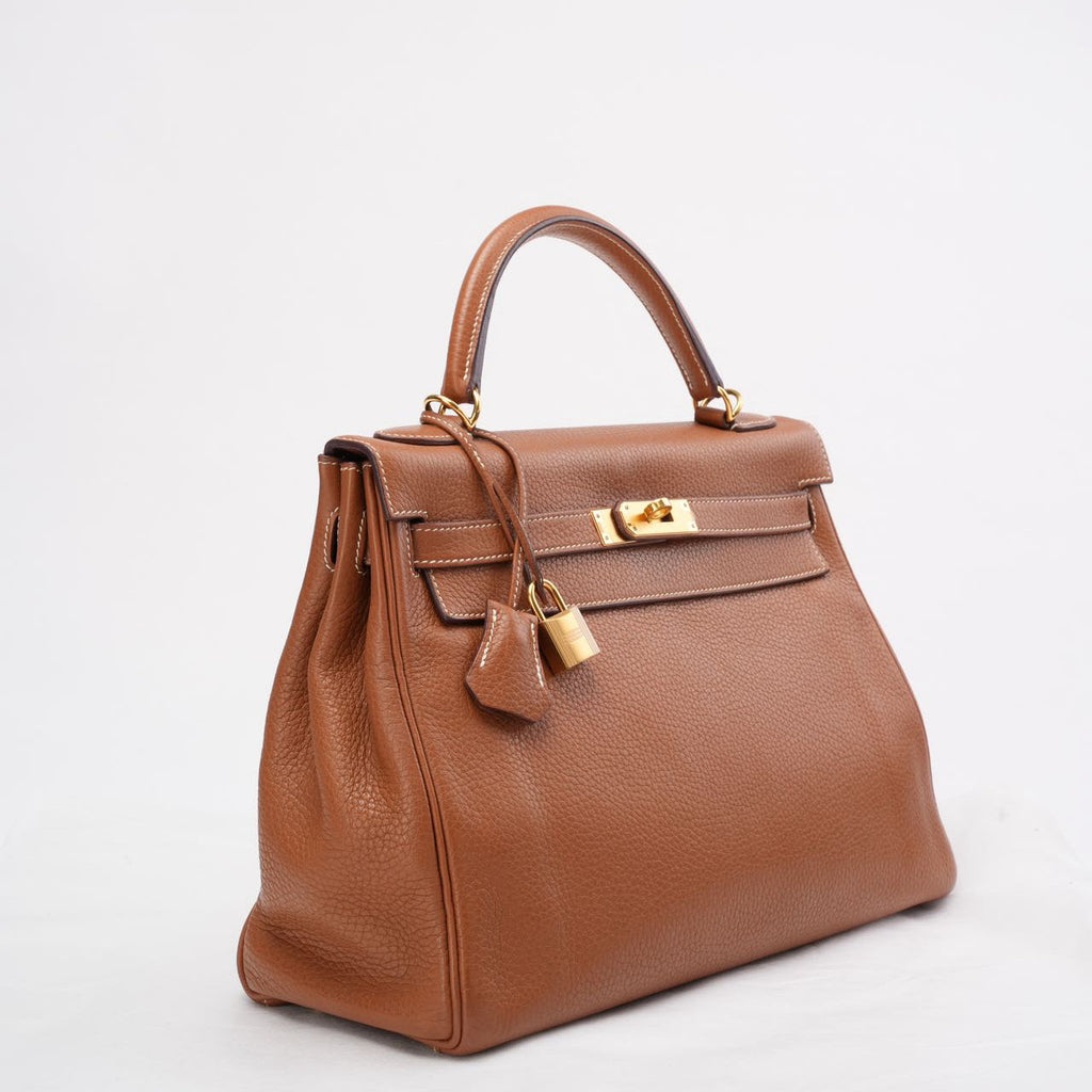 Hermès Kelly 32 cm Bag in Golden Clemence Leather with Golden Hardware 2015