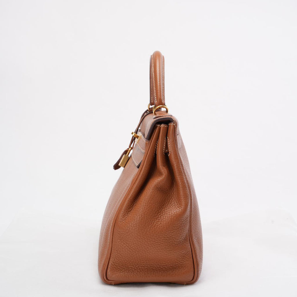 Hermès Kelly 32 cm Bag in Golden Clemence Leather with Golden Hardware 2015