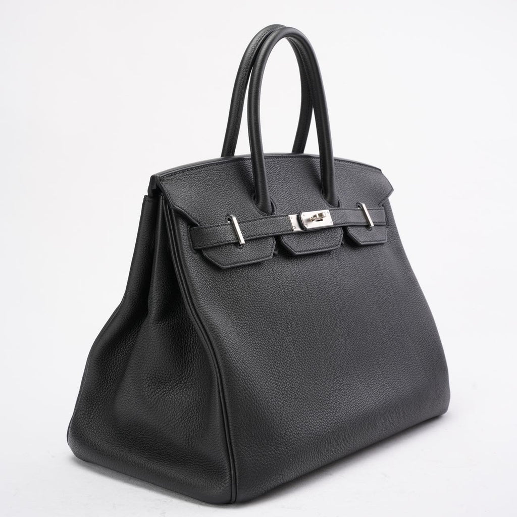 Hermès Black Birkin 35 Retourne Togo Leather Bag with Palladium Hardware 2015