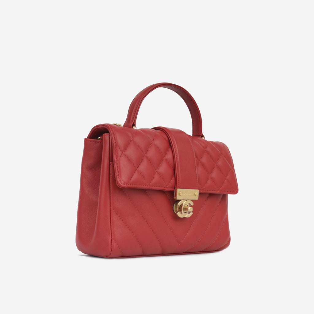 Chanel In The City Top Handle - Red Calfskin
