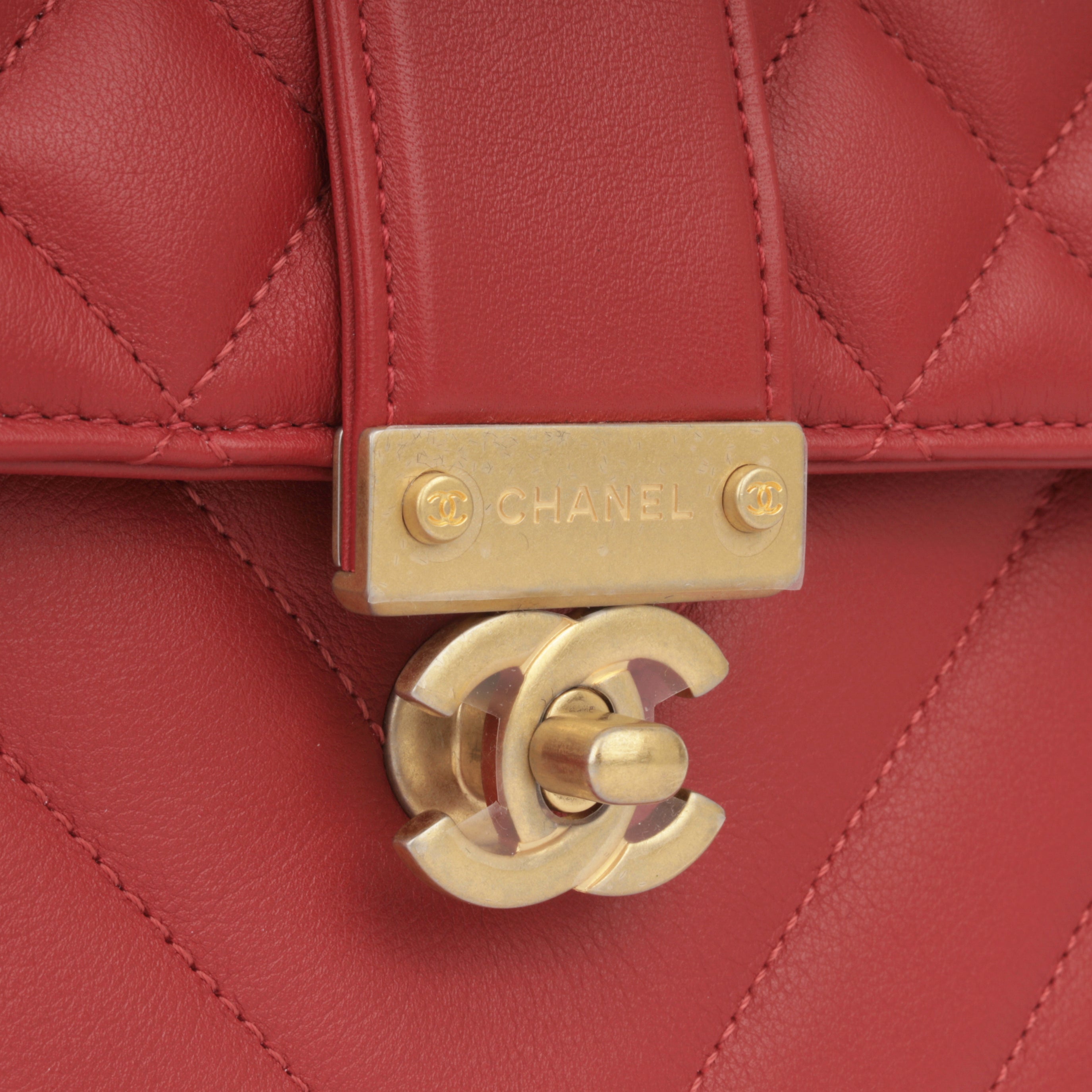Chanel In The City Top Handle - Red Calfskin