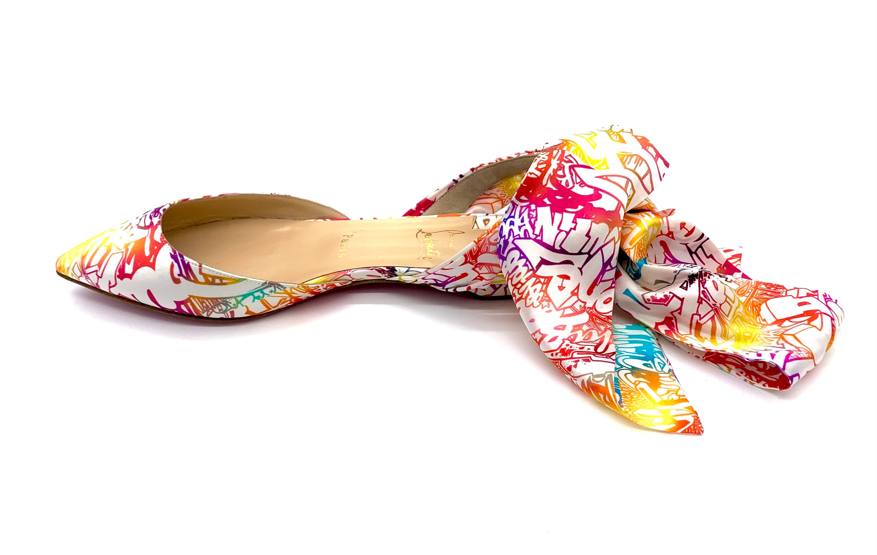 CHRISTIAN LOUBOUTIN SATIN RIBBON FLATS