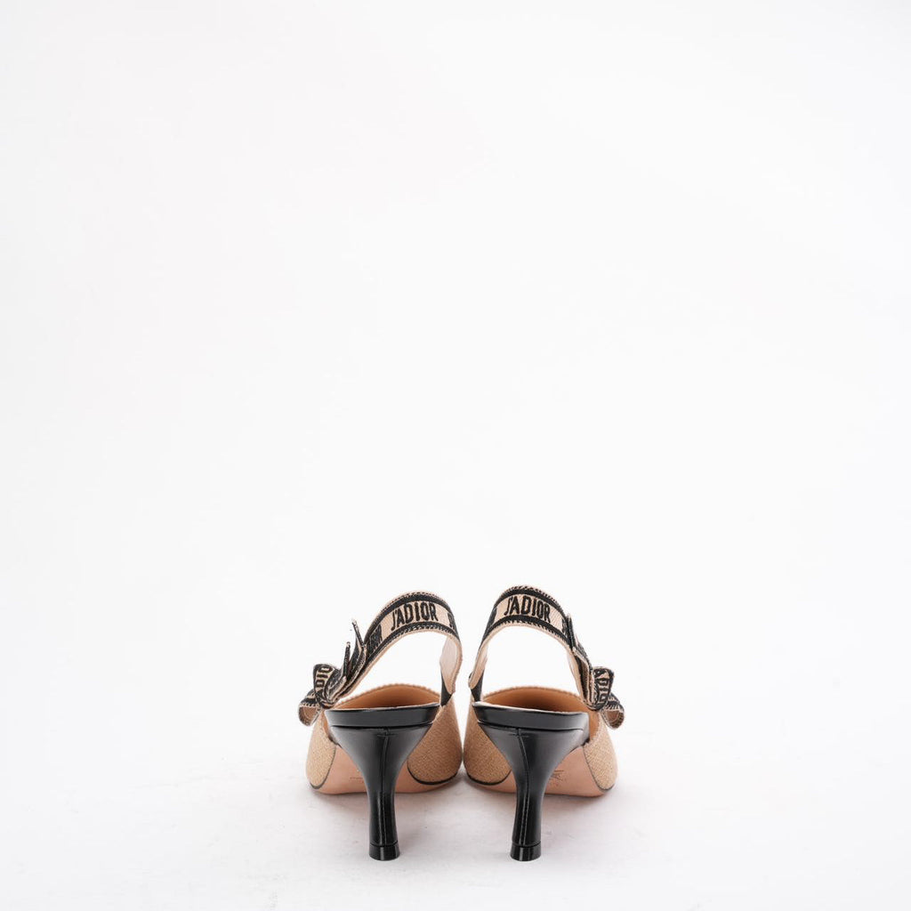 Dior J'Adior Slingback Pumps in Beige Two-Tone Fabric 39D