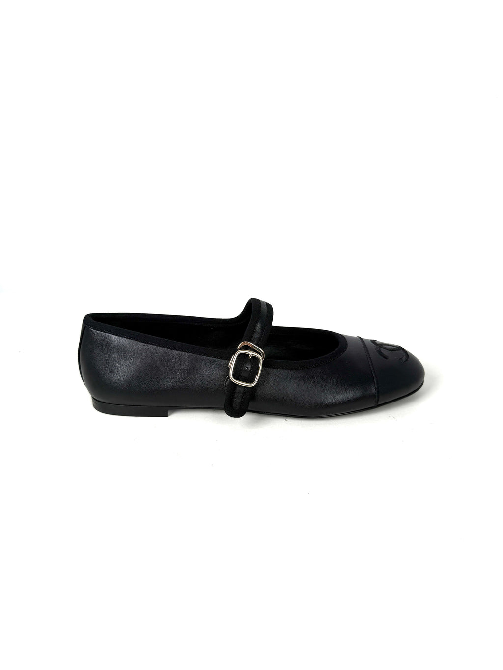 CHANEL Mary Janes 2025 Black Cap Toe CC Logo Flats 39 8