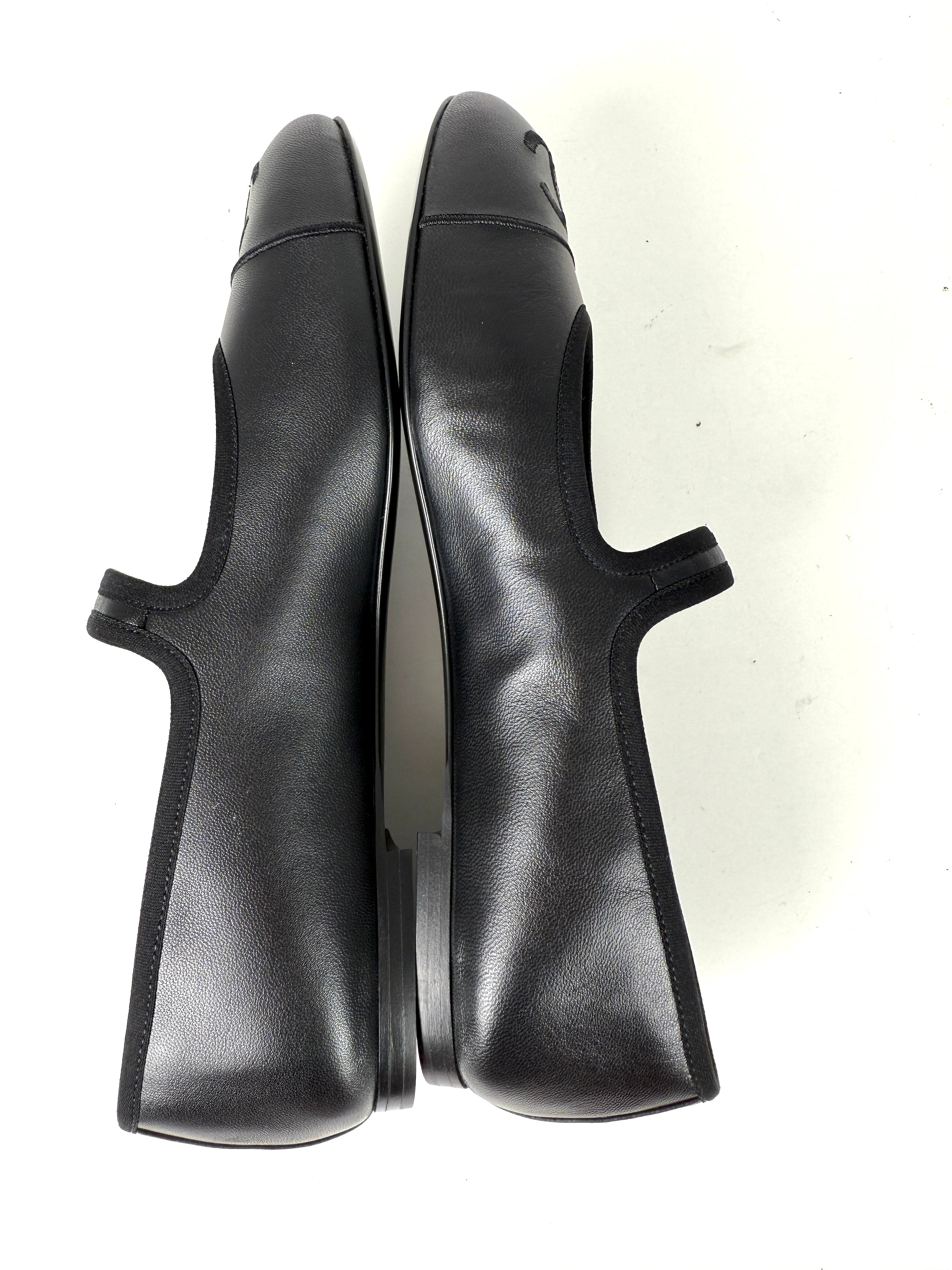 CHANEL Mary Janes 2025 Black Cap Toe CC Logo Flats 39 8