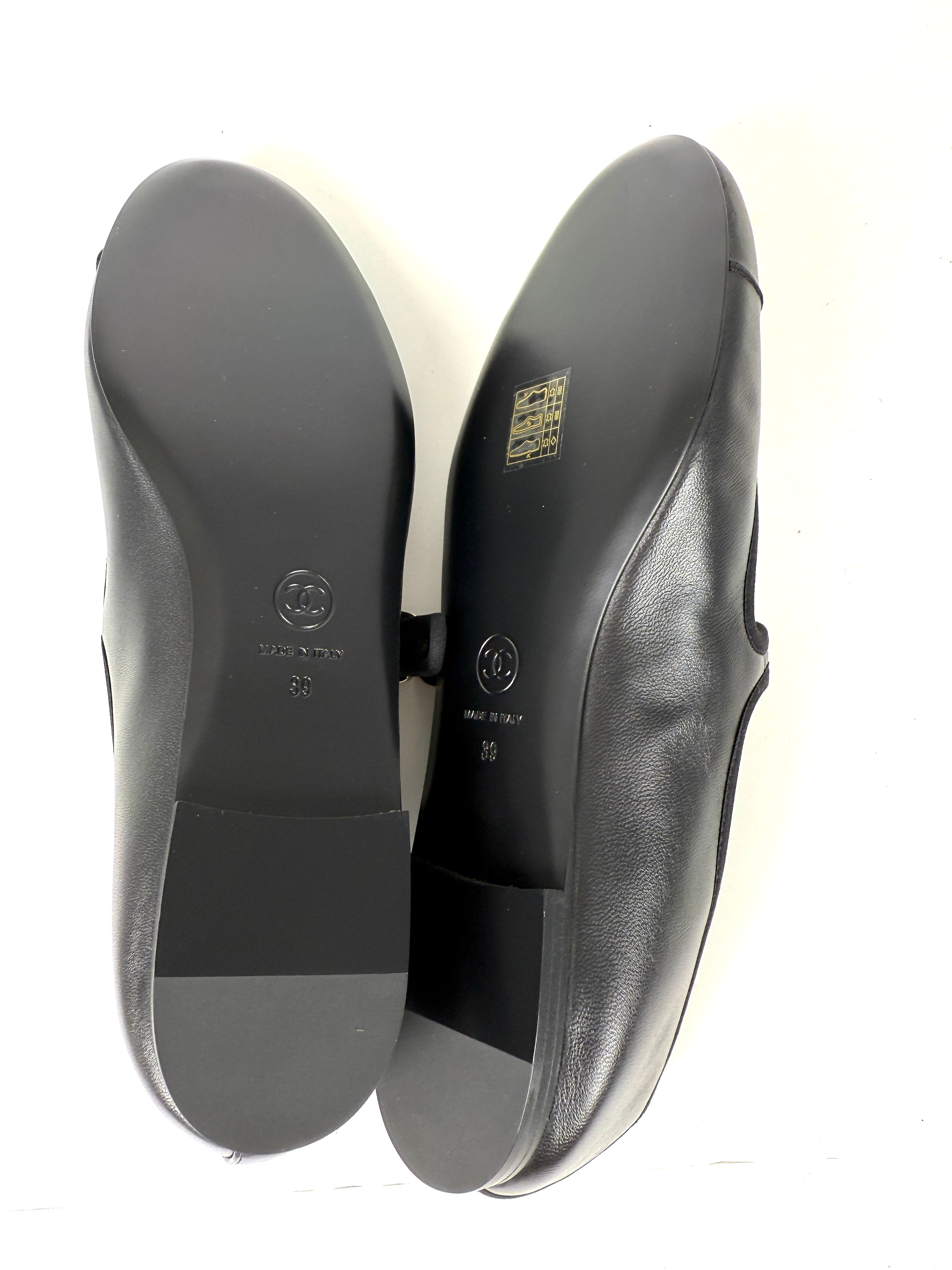 CHANEL Mary Janes 2025 Black Cap Toe CC Logo Flats 39 8