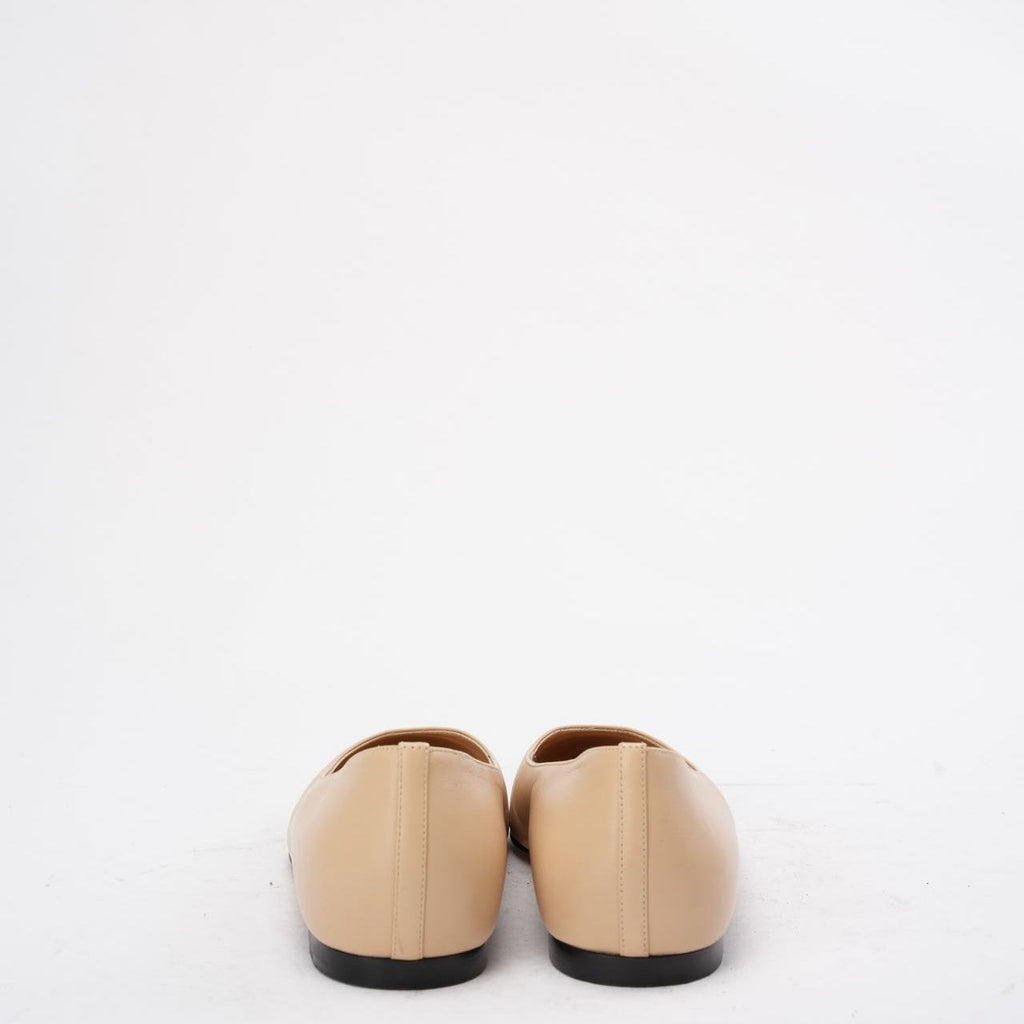 Chanel Beige/Black CC Cap Toe Ballet Flats Size 39.5