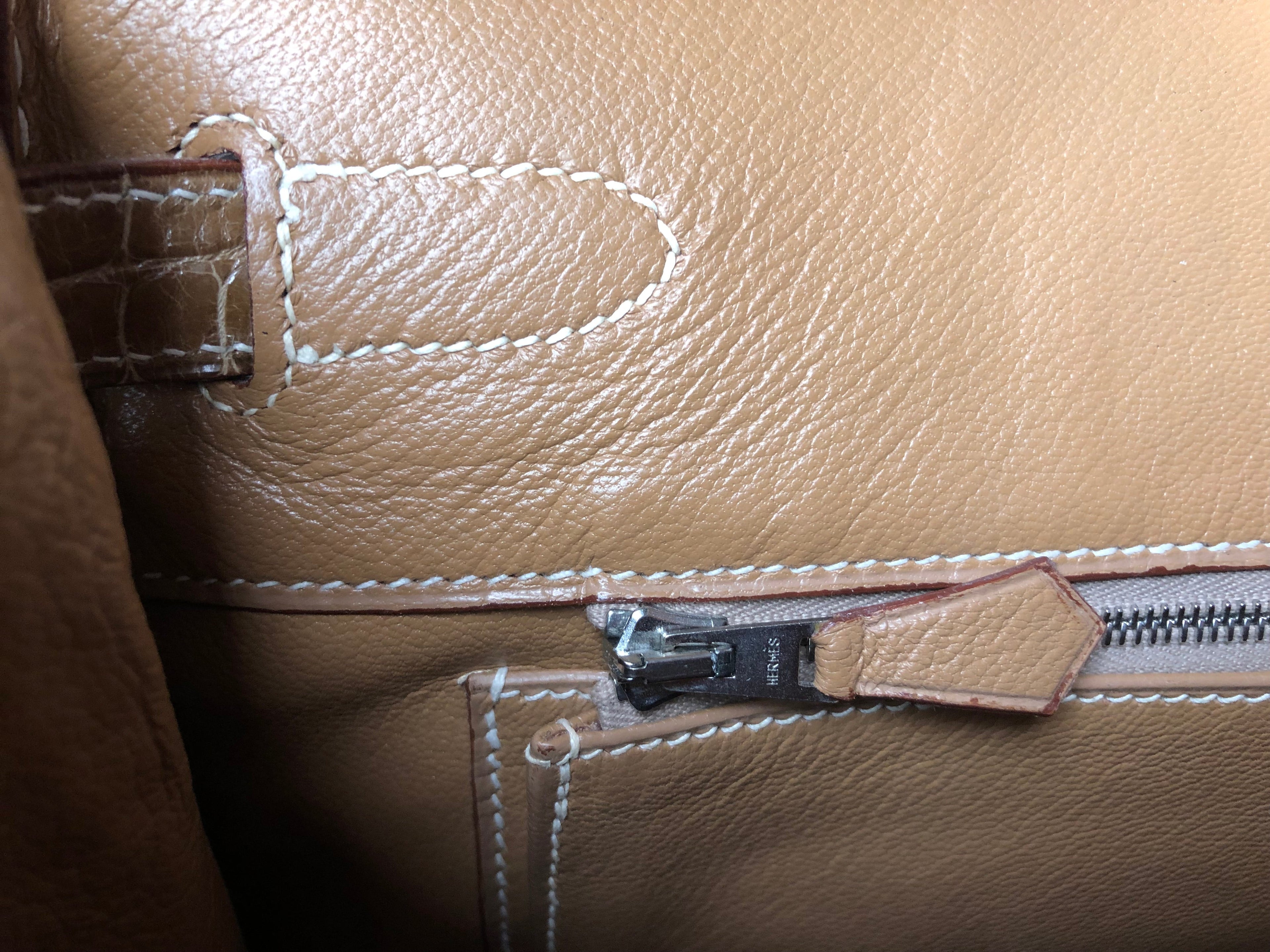 Hermes Vintage Ficelle Alligator Birkin 30 cm Palladium Hardware
