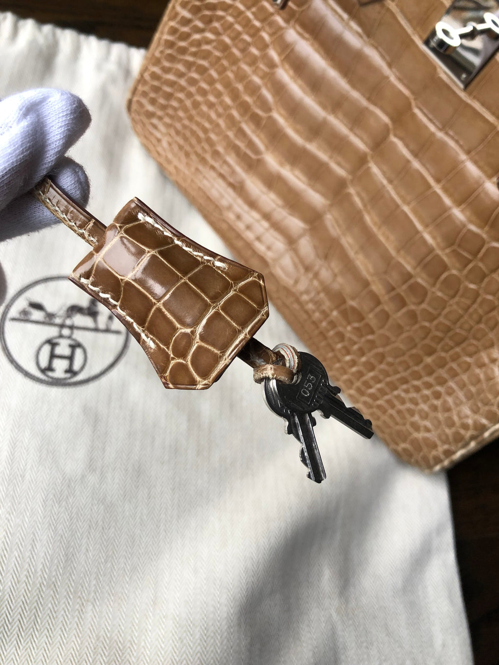 Hermes Vintage Ficelle Alligator Birkin 30 cm Palladium Hardware