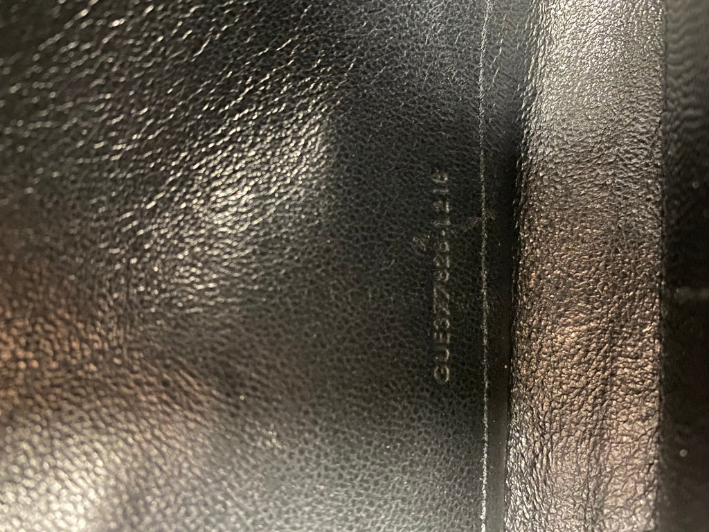Saint Laurent All Black Monogram Chevron Envelope Chain Wallet