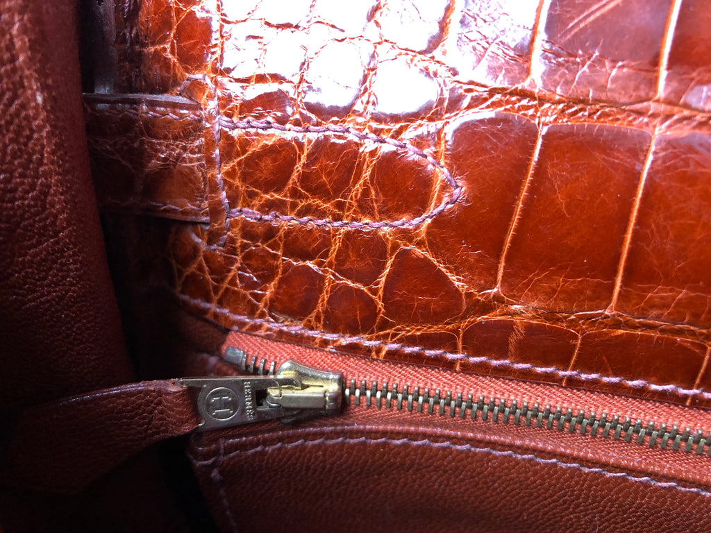 Hermes Vintage Etrusque Alligator Kelly 32 cm Gold Hardware