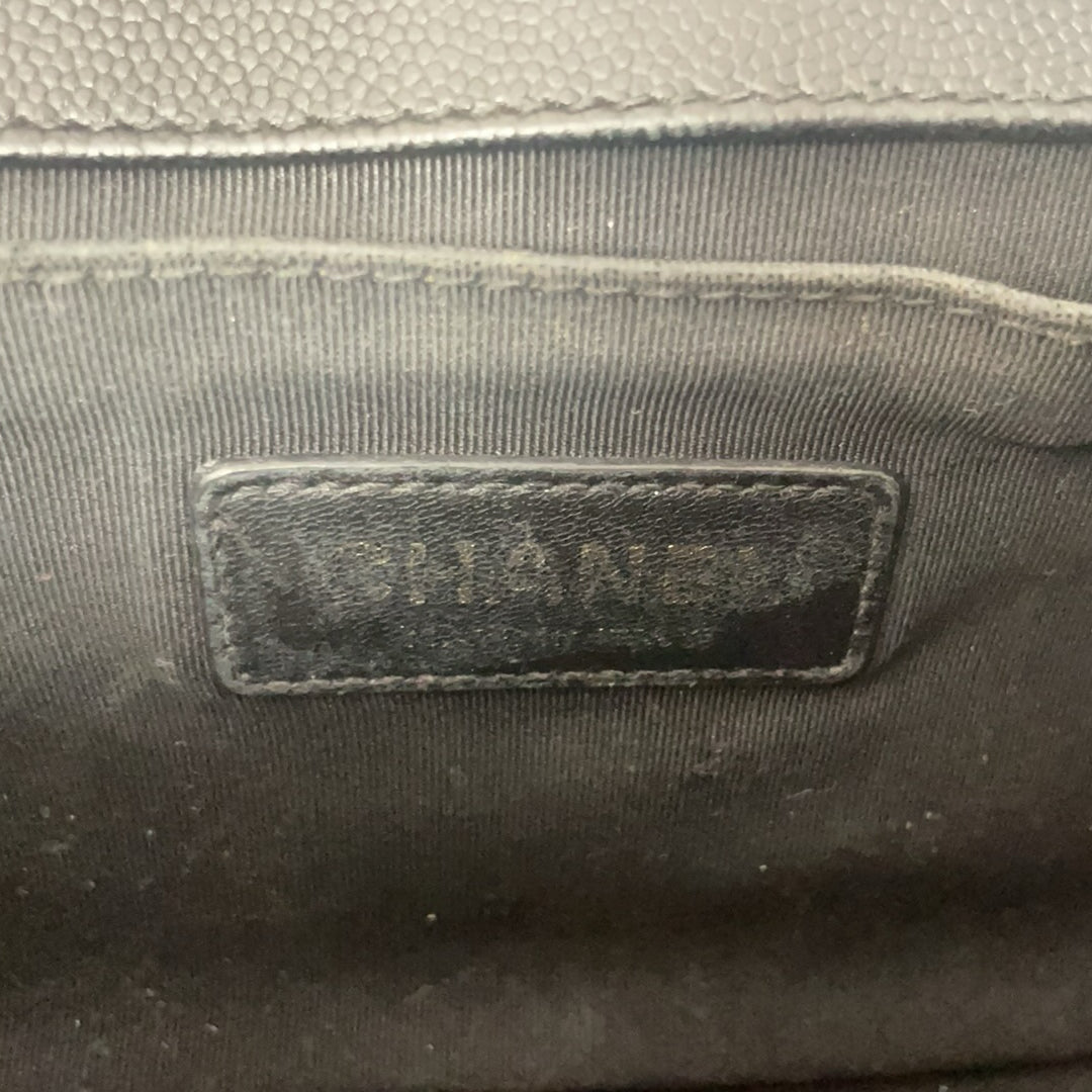 Chanel Boy Medium Black Flap Bag Quilted Caviar 2019