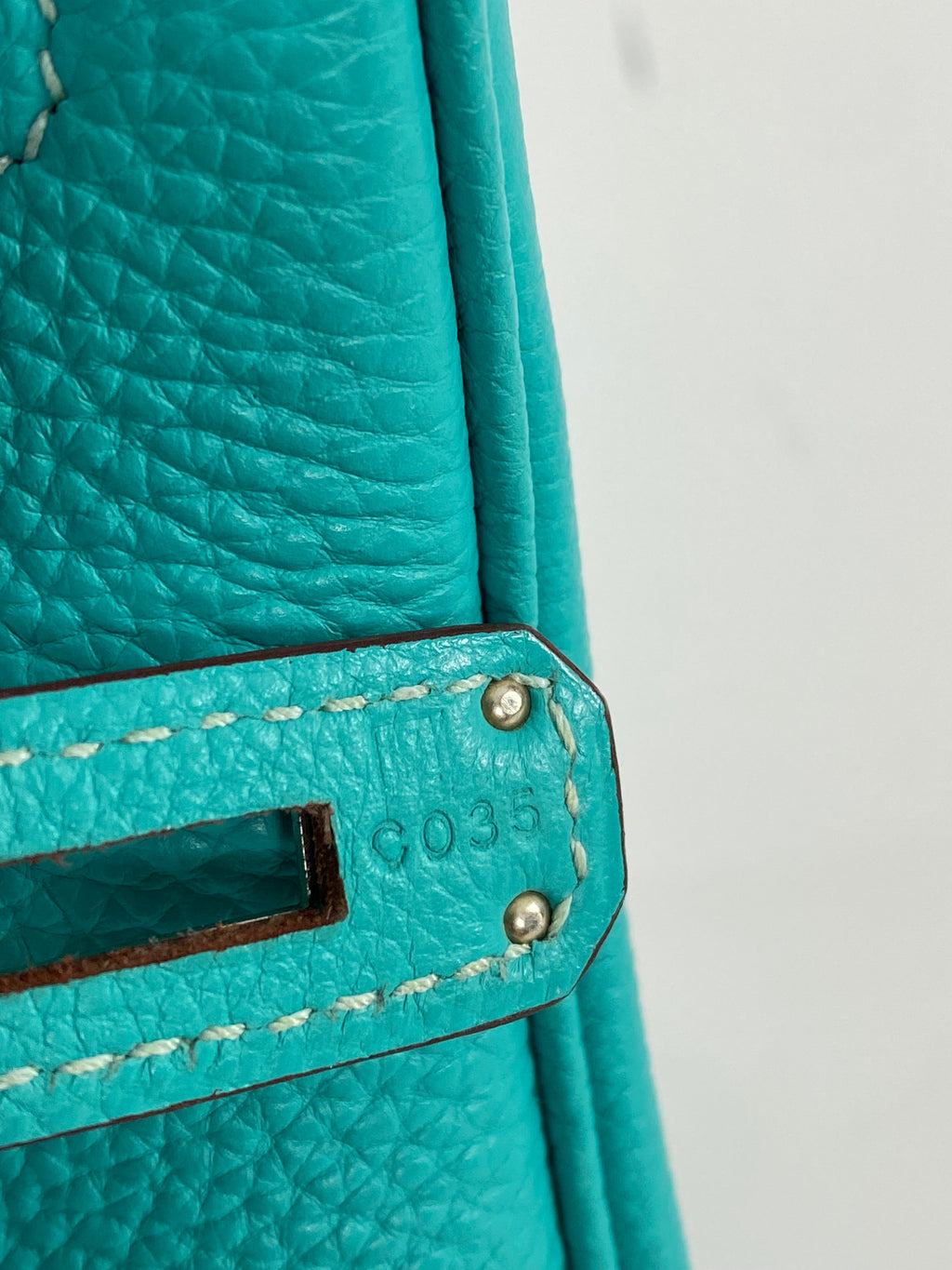 Hermes Birkin 35 PHW Togo Bleu Lagon / Blue Lagoon Bag