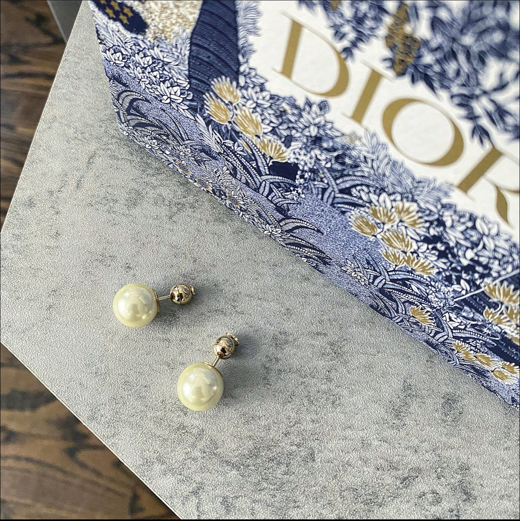 Dior Tribales Faux Pearl 10mm Stud Earrings