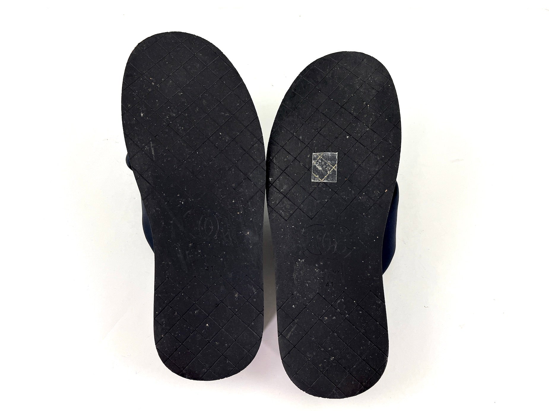 CHANEL Puffy 2022 Criss Cross Black Slide Sandals 41 10