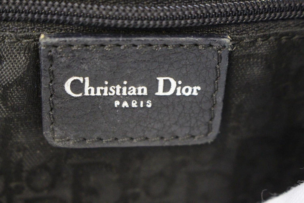 CHRISTIAN DIOR Black Leather Cannage Medium Tote Bag