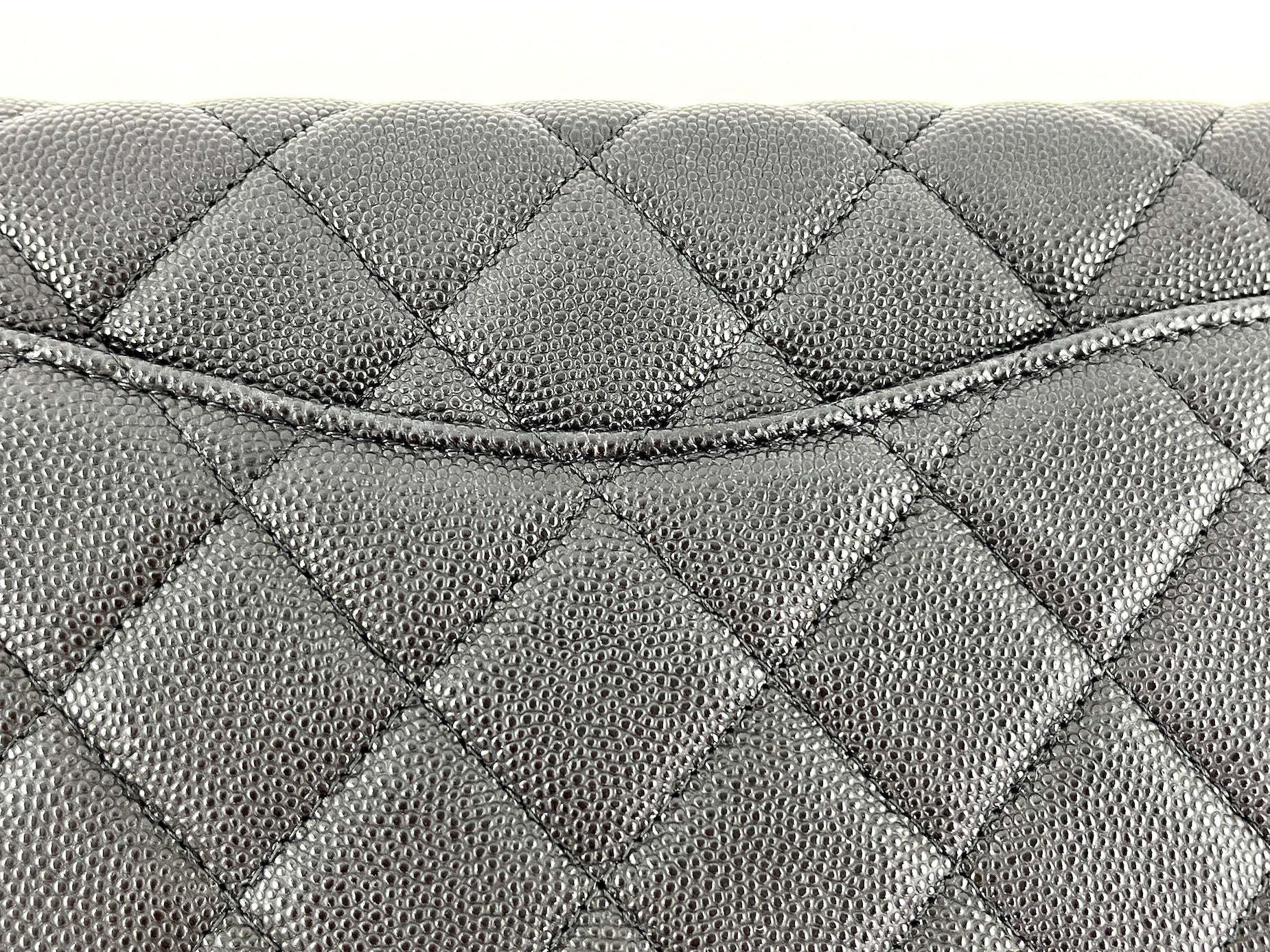 CHANEL Classic 2021 Black Quilted Caviar Flap Clutch Bag