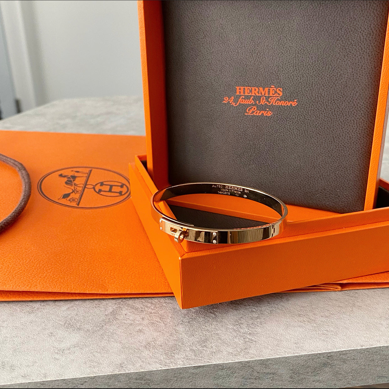 Hermes 18k Rose Gold Kelly Small Model Bracelet - Size SH / S