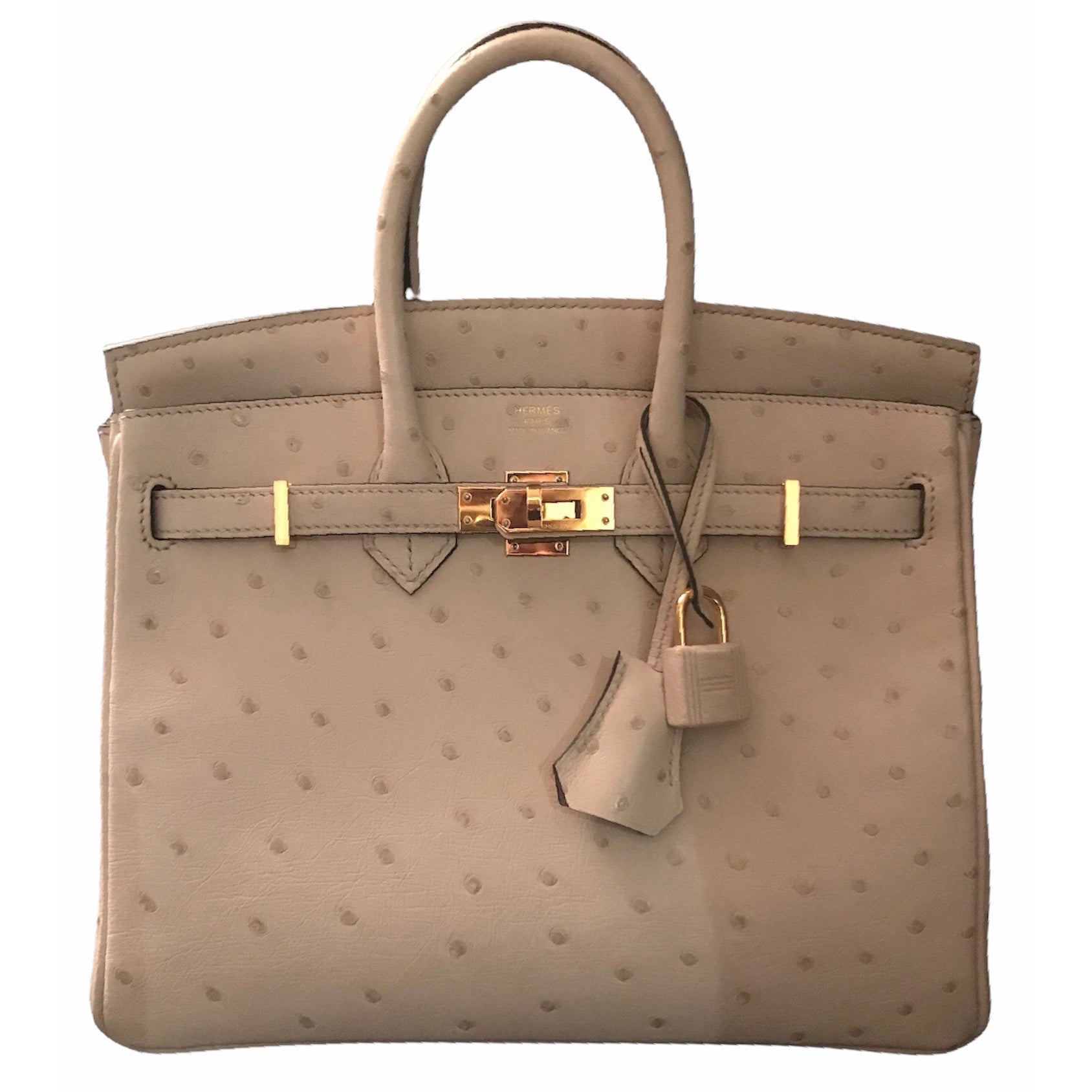 Hermes 2020 Ostrich Birkin 25 Parchemin GHW