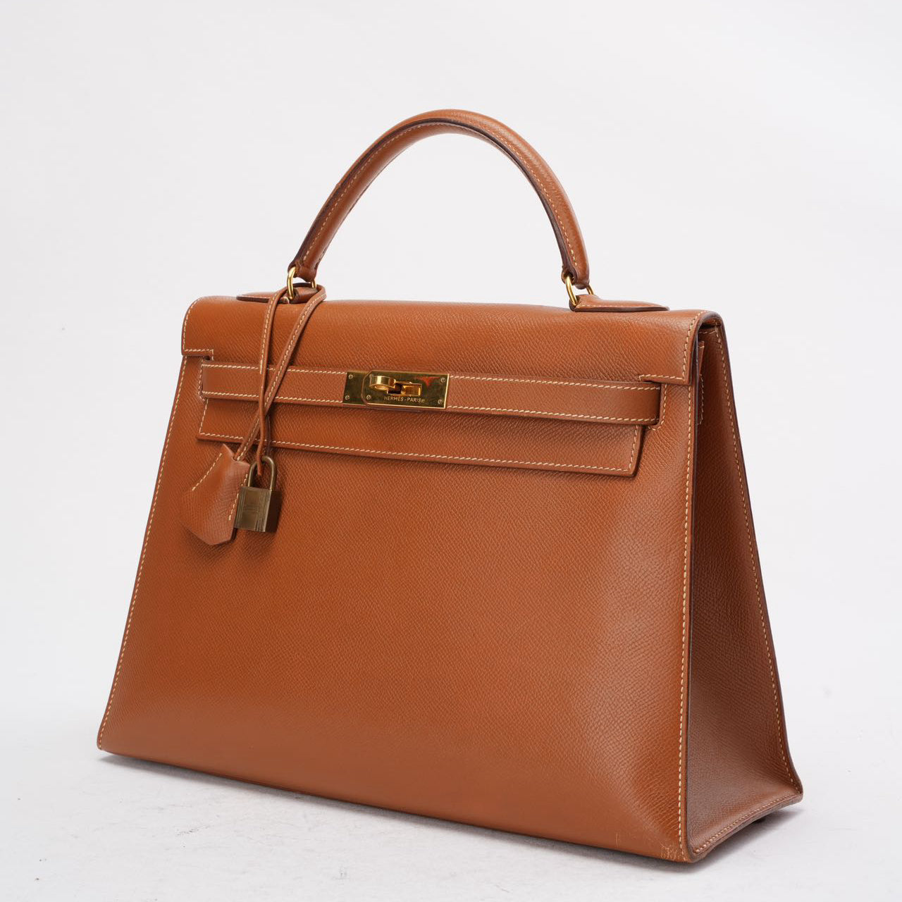 Hermès Vintage Gold Kelly Sellier 32 Epsom U Circle 1991