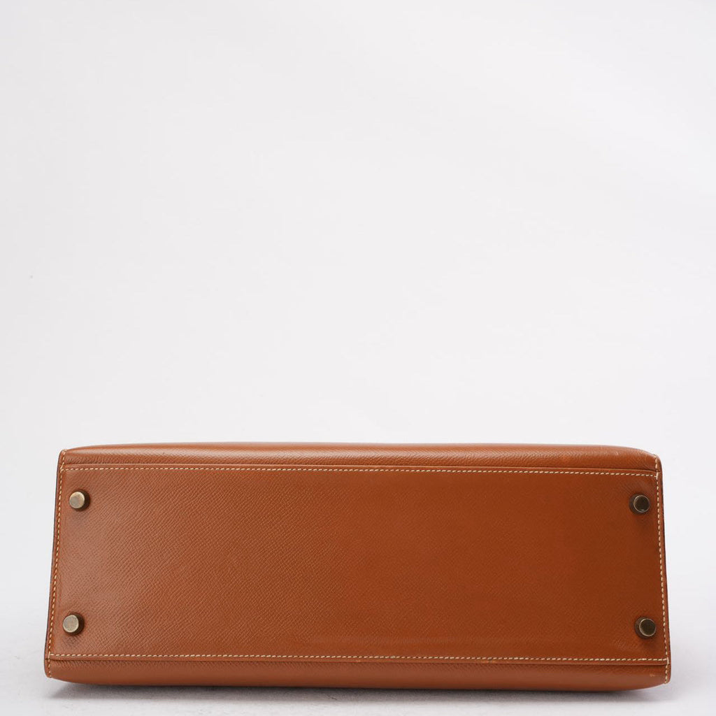 Hermès Vintage Gold Kelly Sellier 32 Epsom U Circle 1991
