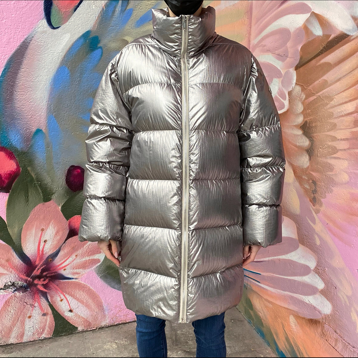 Moncler x Rick Owens Cyclopic Silver Down Puffer Coat - USA M