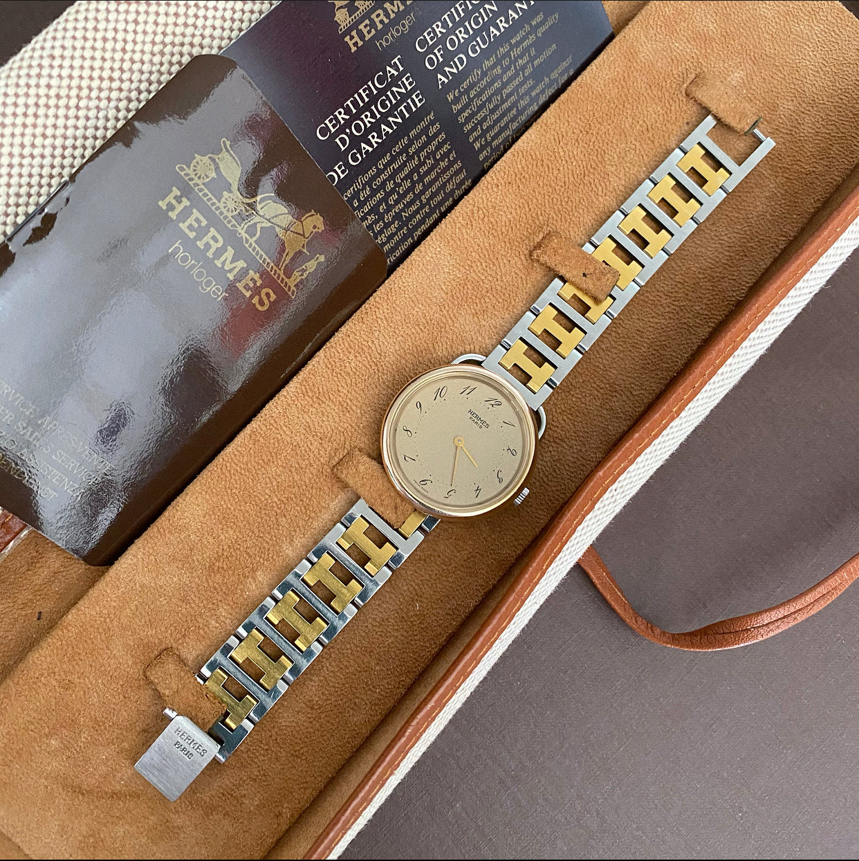 Hermes Vintage 1985 Arceau H Band Watch