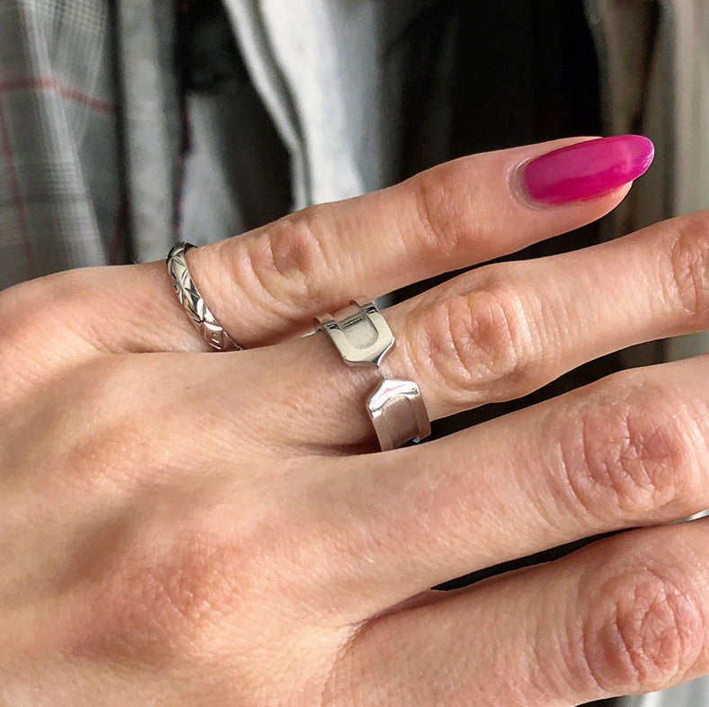 Cartier C de Cartier 18k White Gold Band Ring - 4-¾ / 49