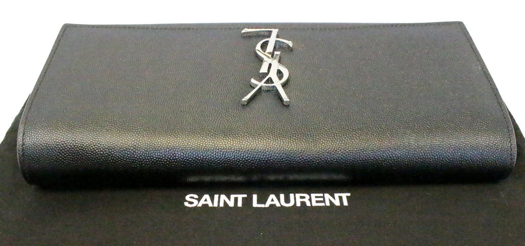 YVES SAINT LAURENT Kate Black Leather Clutch