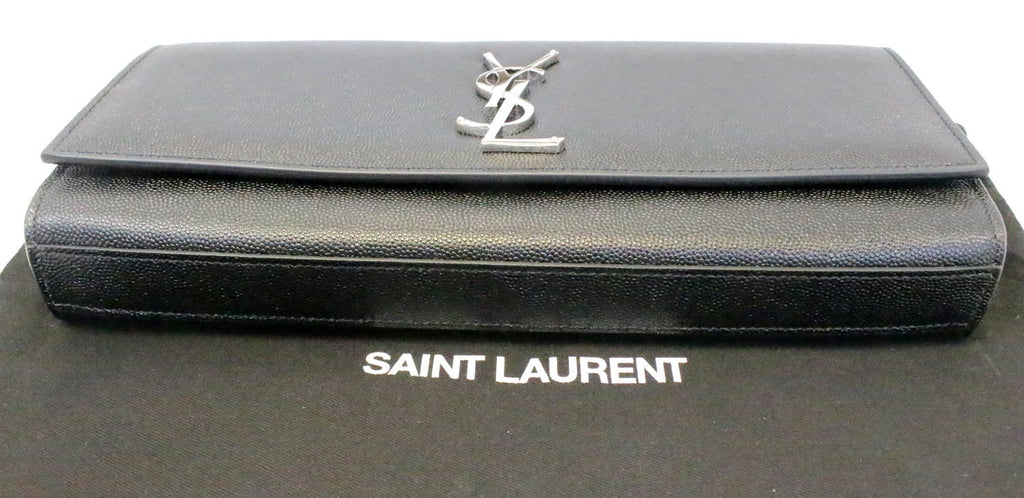 YVES SAINT LAURENT Kate Black Leather Clutch