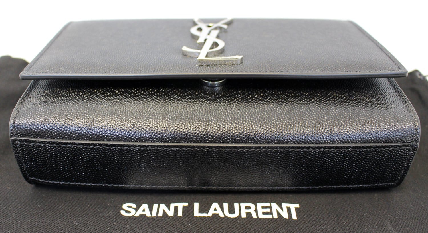 YVES SAINT LAURENT Kate Black Leather Medium Chian Clutch Crossbody Bag