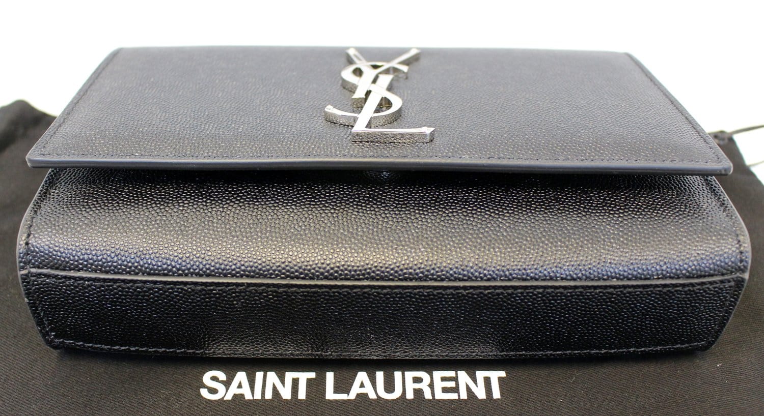YVES SAINT LAURENT Kate Black Leather Chian Clutch Crossbody Bag