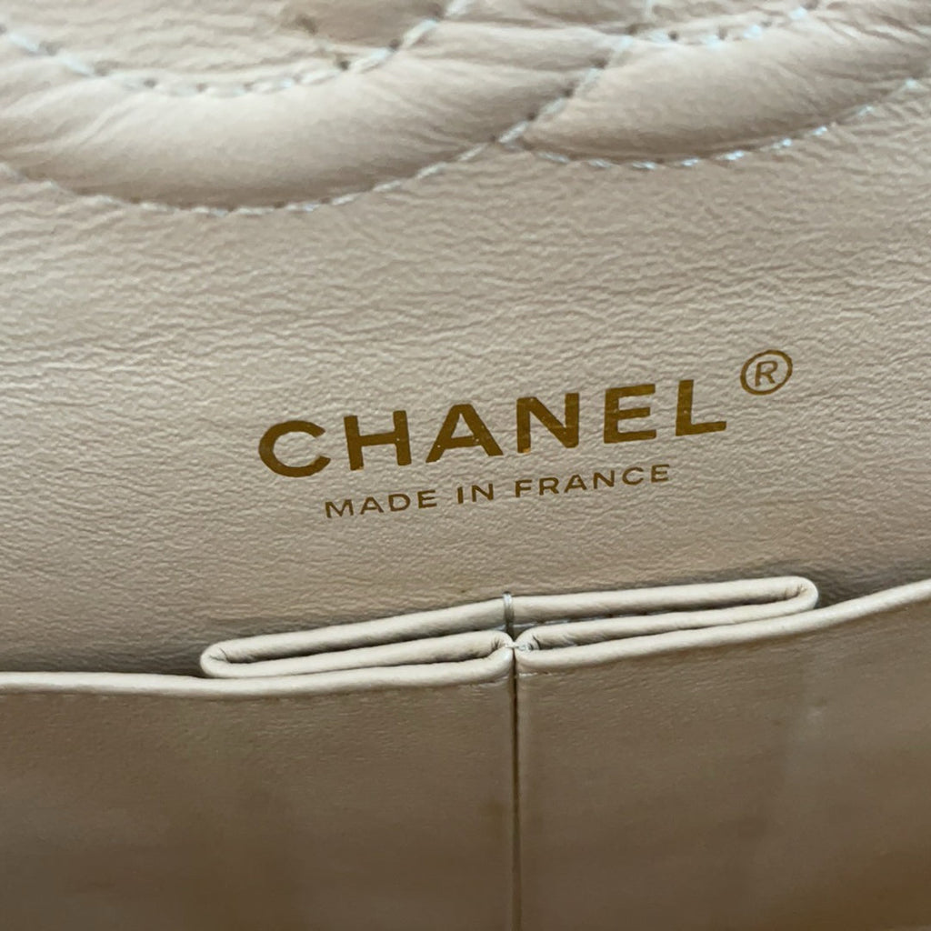 Chanel Beige Medium Double Flap Caviar 2014