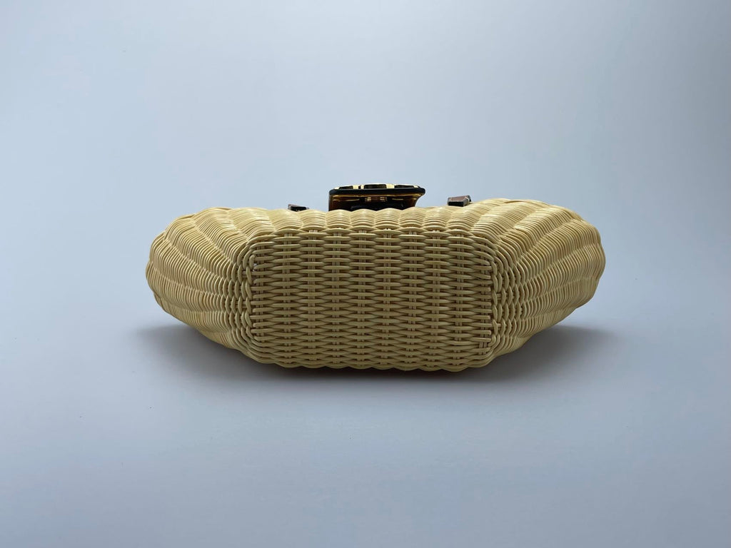 Celine Teen Couffin Basket Bag in Wicker and Natural Calfskin