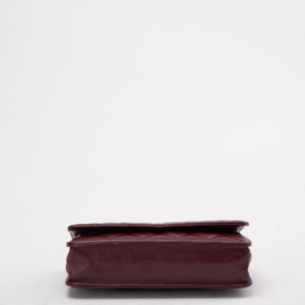 Chanel Burgundy Classic Wallet on Chain (WOC) Lambskin 2018