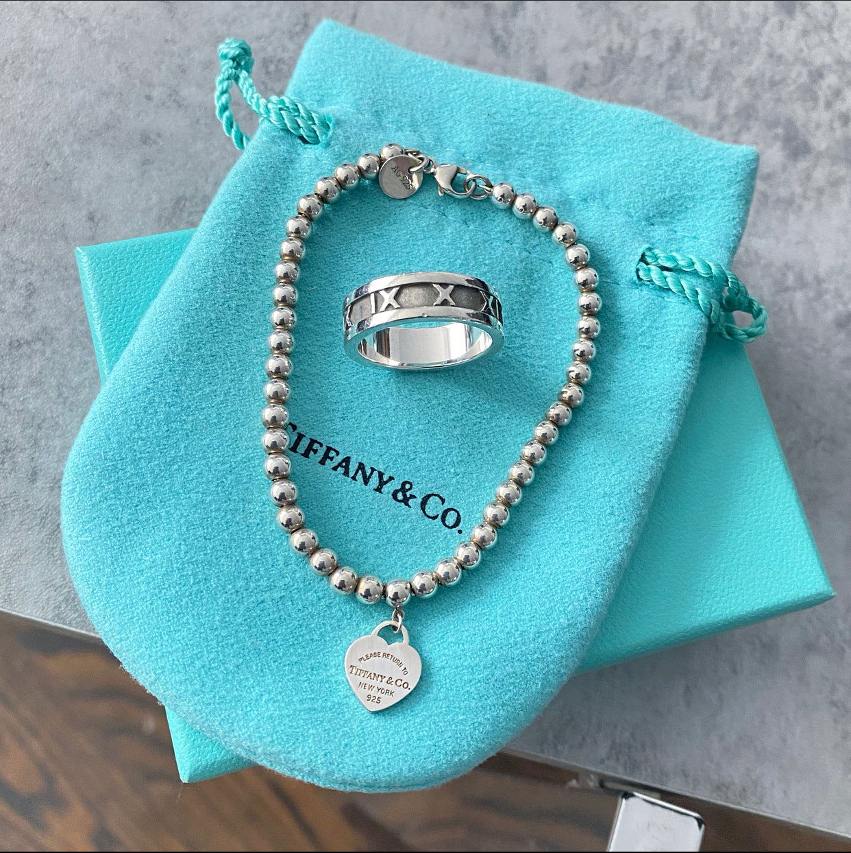 Tiffany & Co Vintage Sterling Silver 1995 Atlas Ring - USA 7.5