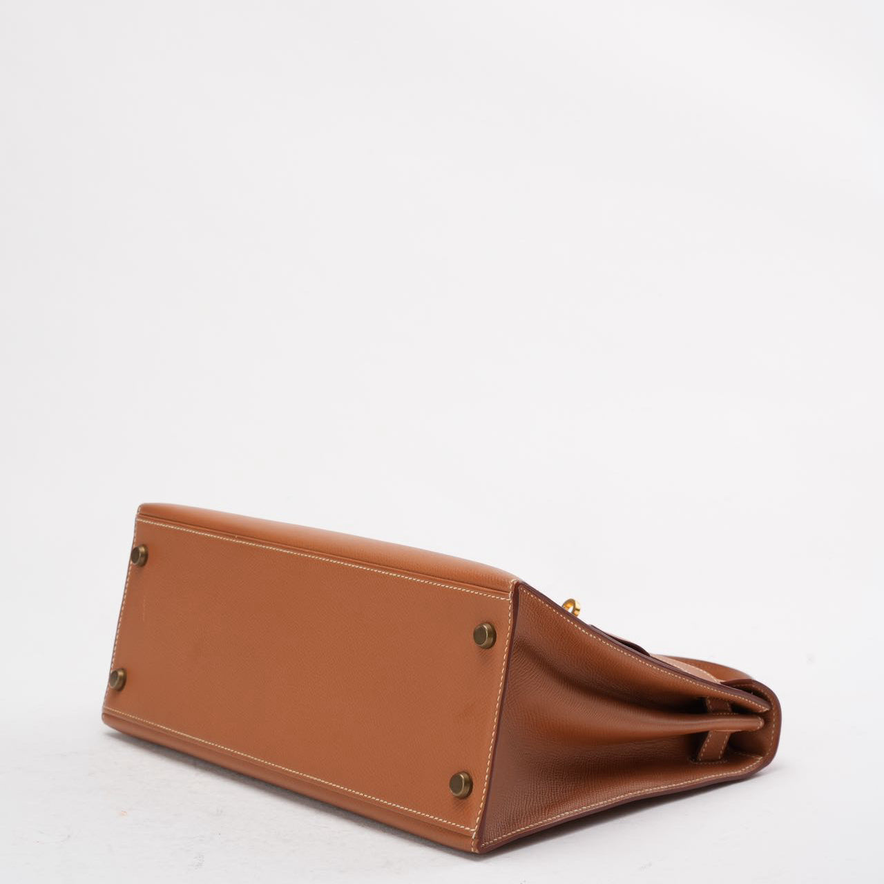 Hermès Vintage Gold Kelly Sellier 28 Epsom N Circle 1984
