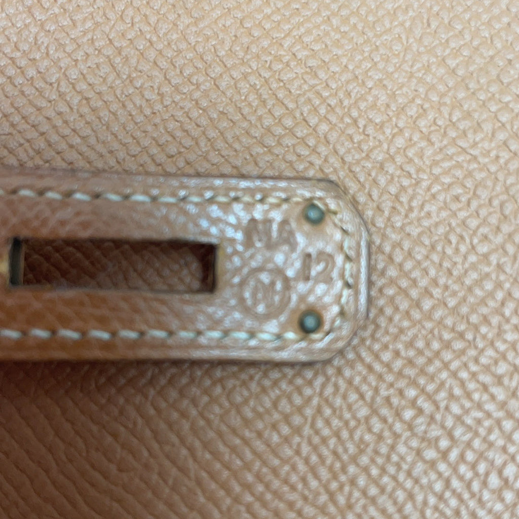 Hermès Vintage Gold Kelly Sellier 28 Epsom N Circle 1984