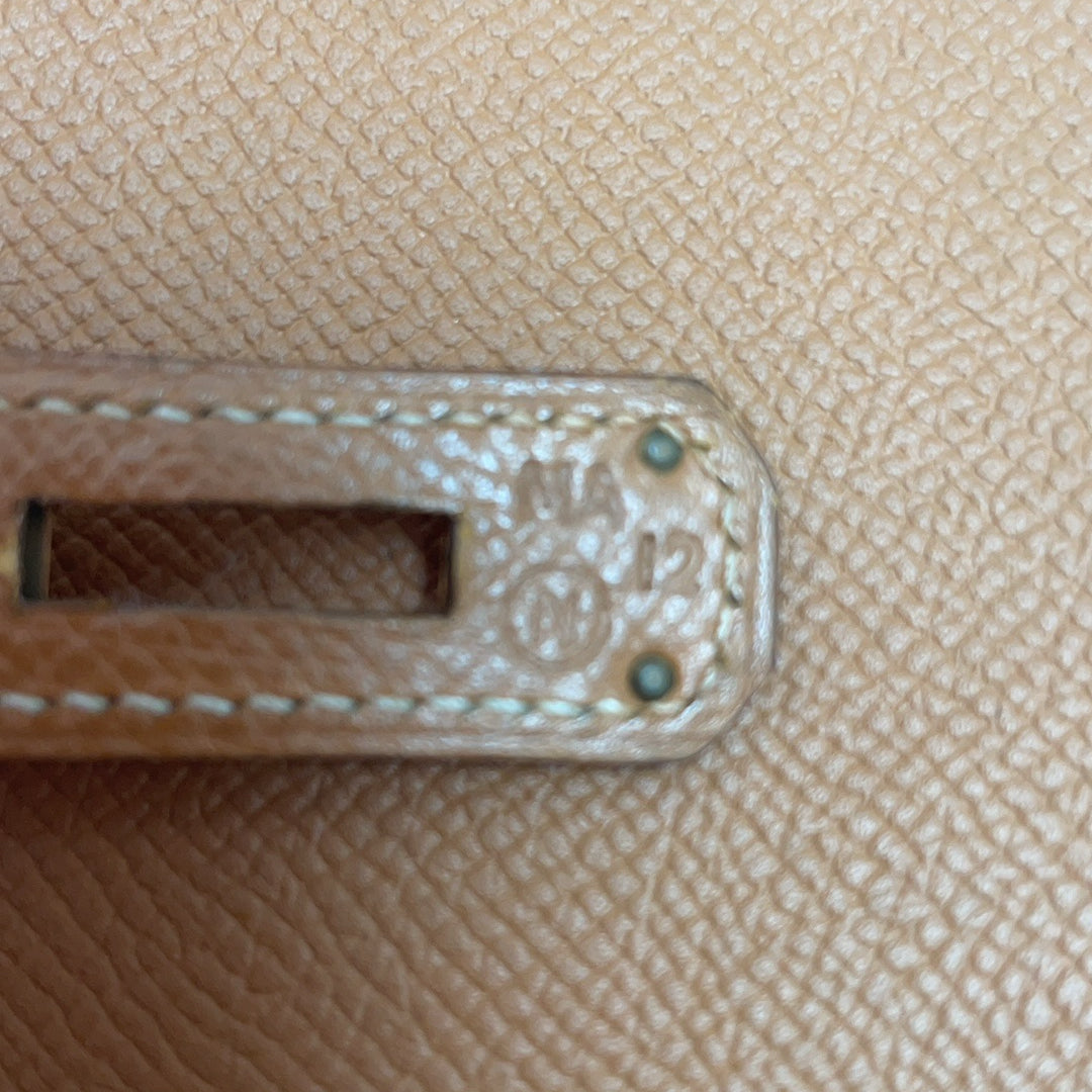 Hermès Vintage Gold Kelly Sellier 28 Epsom N Circle 1984