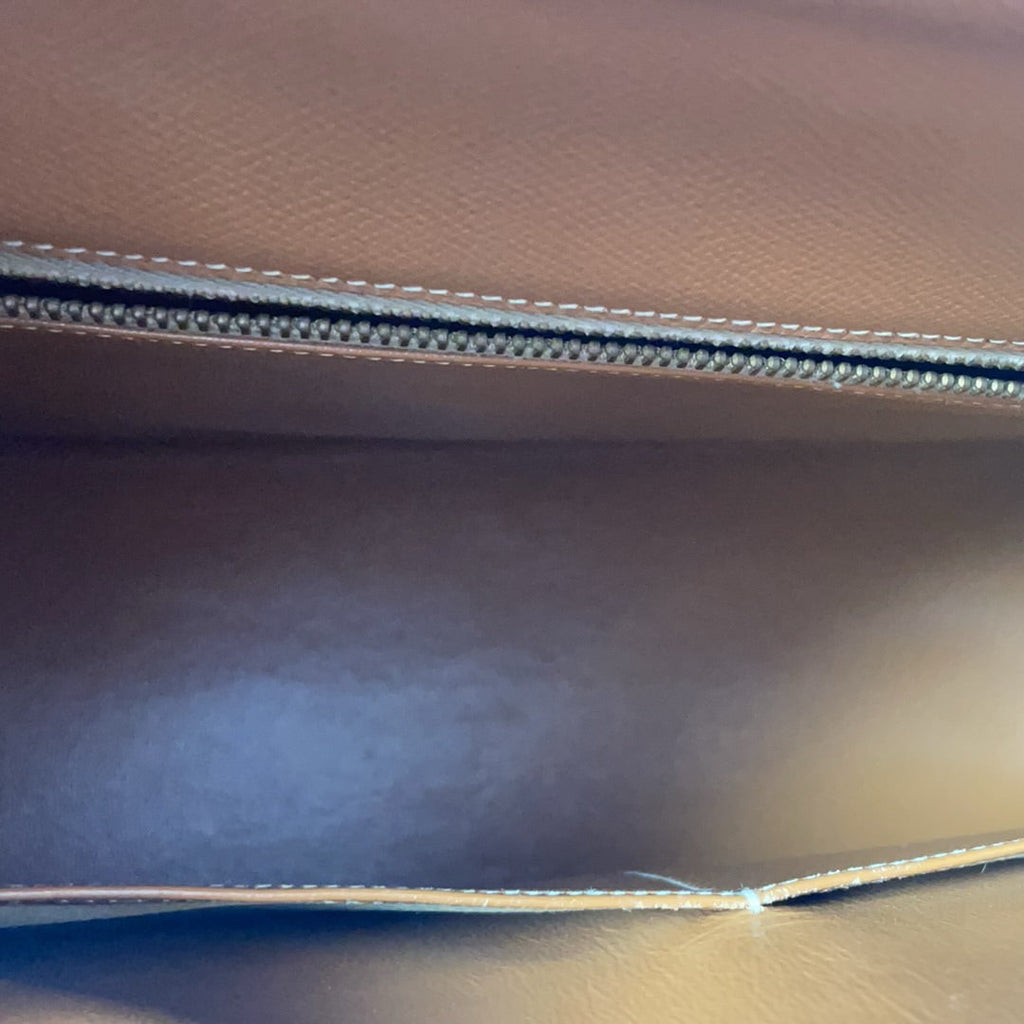 Hermès Vintage Gold Kelly Sellier 28 Epsom N Circle 1984