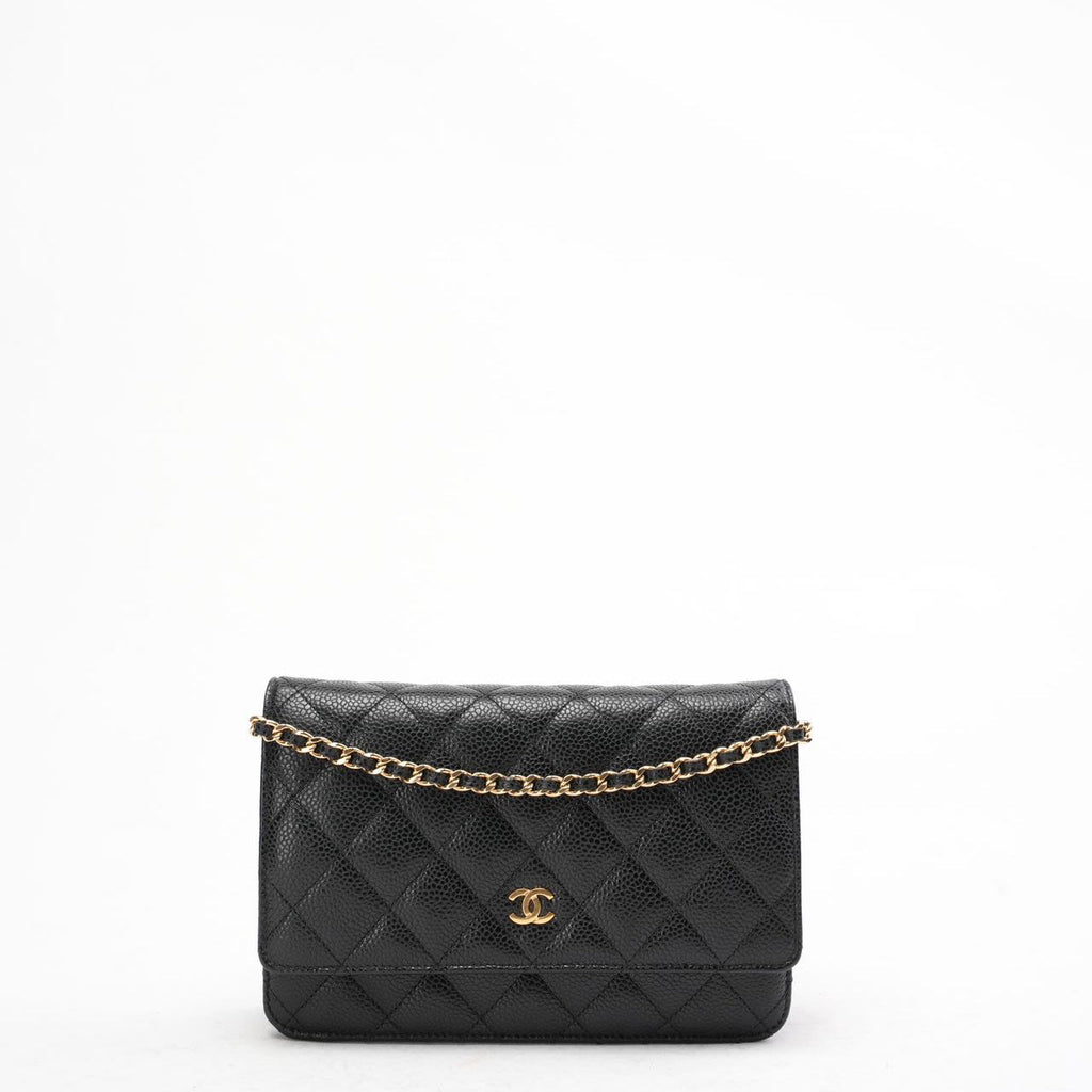 Chanel Black Classic Wallet on Chain (WOC) Caviar 2015