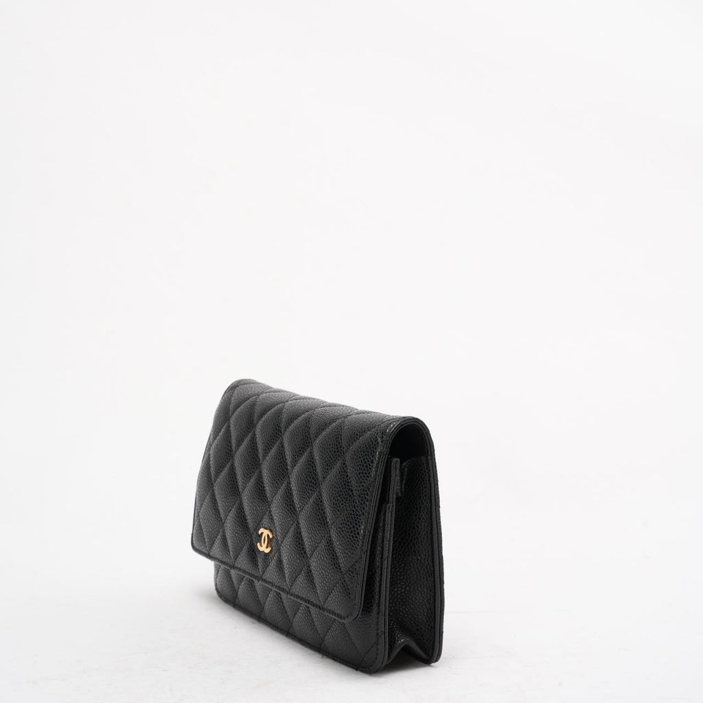 Chanel Black Classic Wallet on Chain (WOC) Caviar 2015