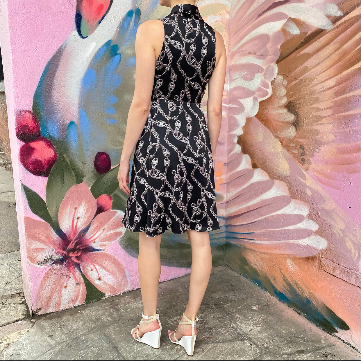 Celine Silk Logo Pattern Sleeveless Dress - 2 / XS