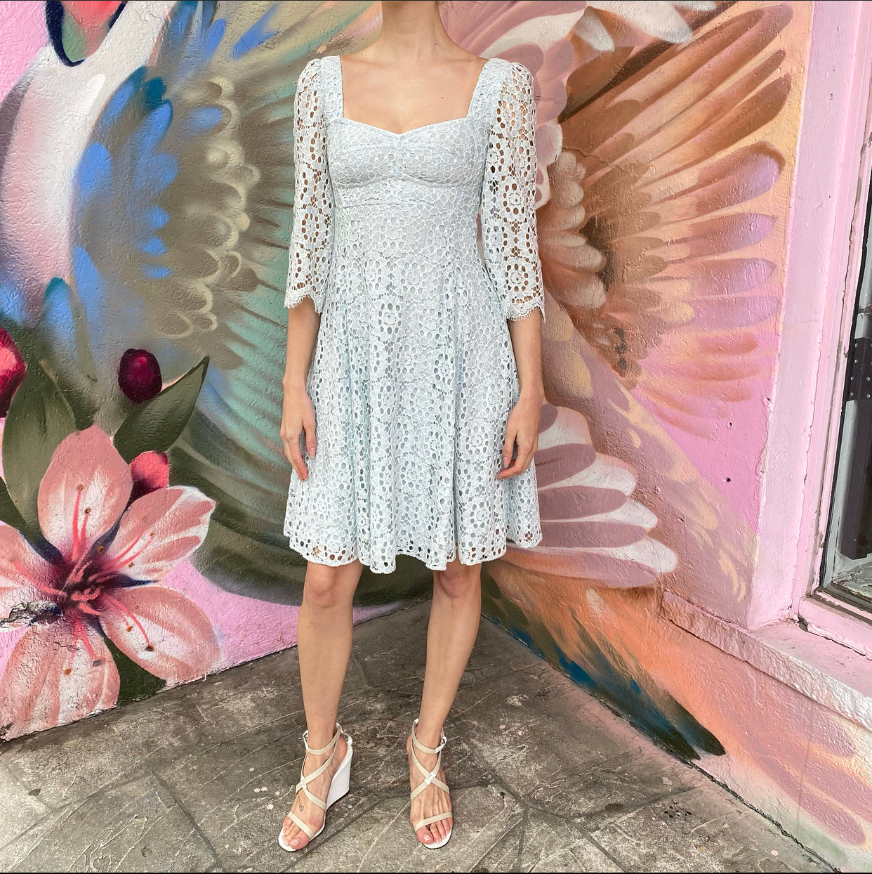 Dolce & Gabbana Light Blue Lace Dress - IT36 / USA 0 / XS