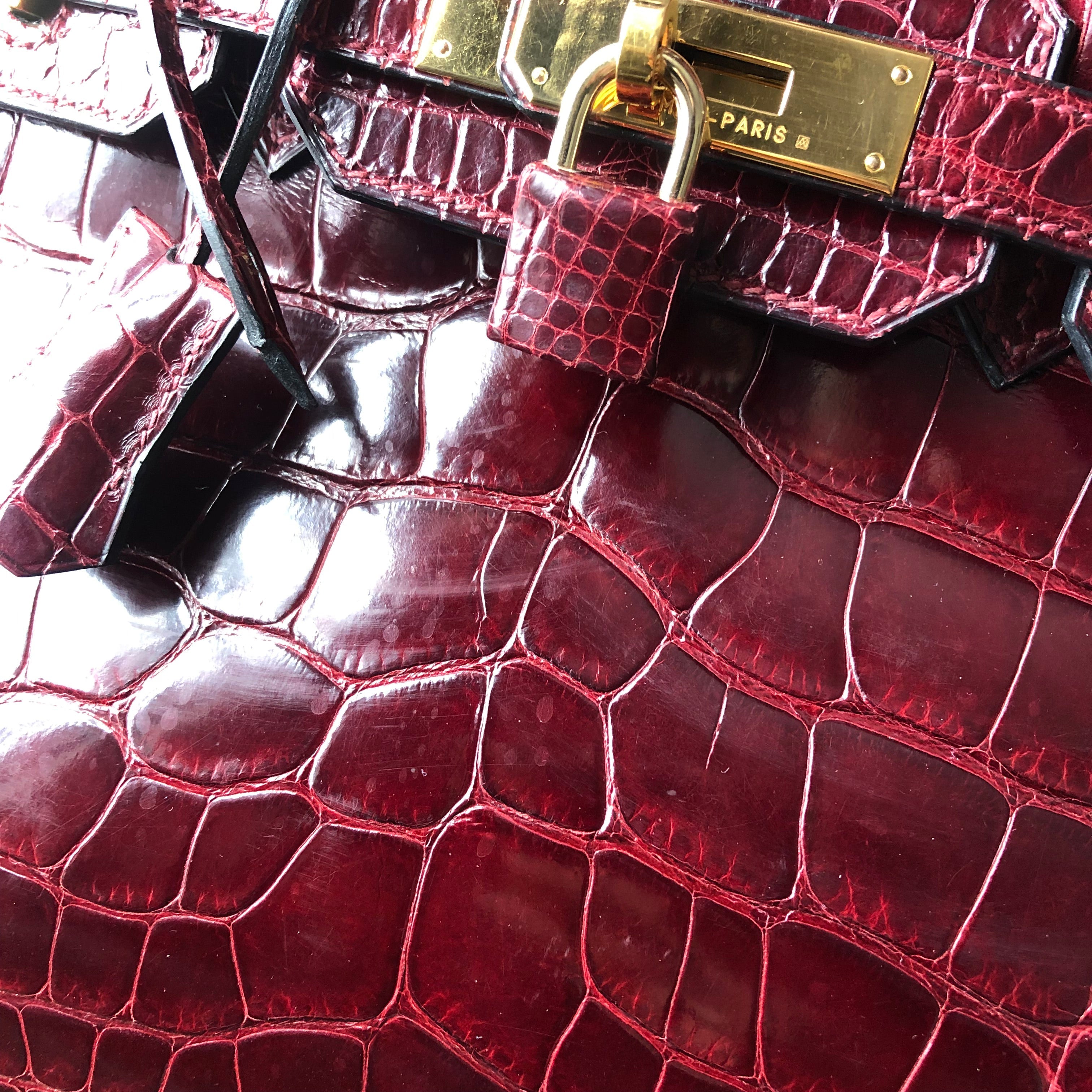 Hermes Vintage 2001 Bordeaux Alligator Birkin 30 GHW