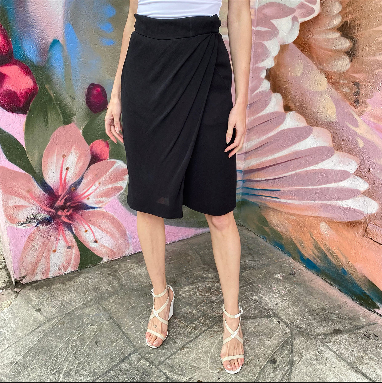 Givenchy Black Crepe Knee Length Skort - FR36 / USA 2