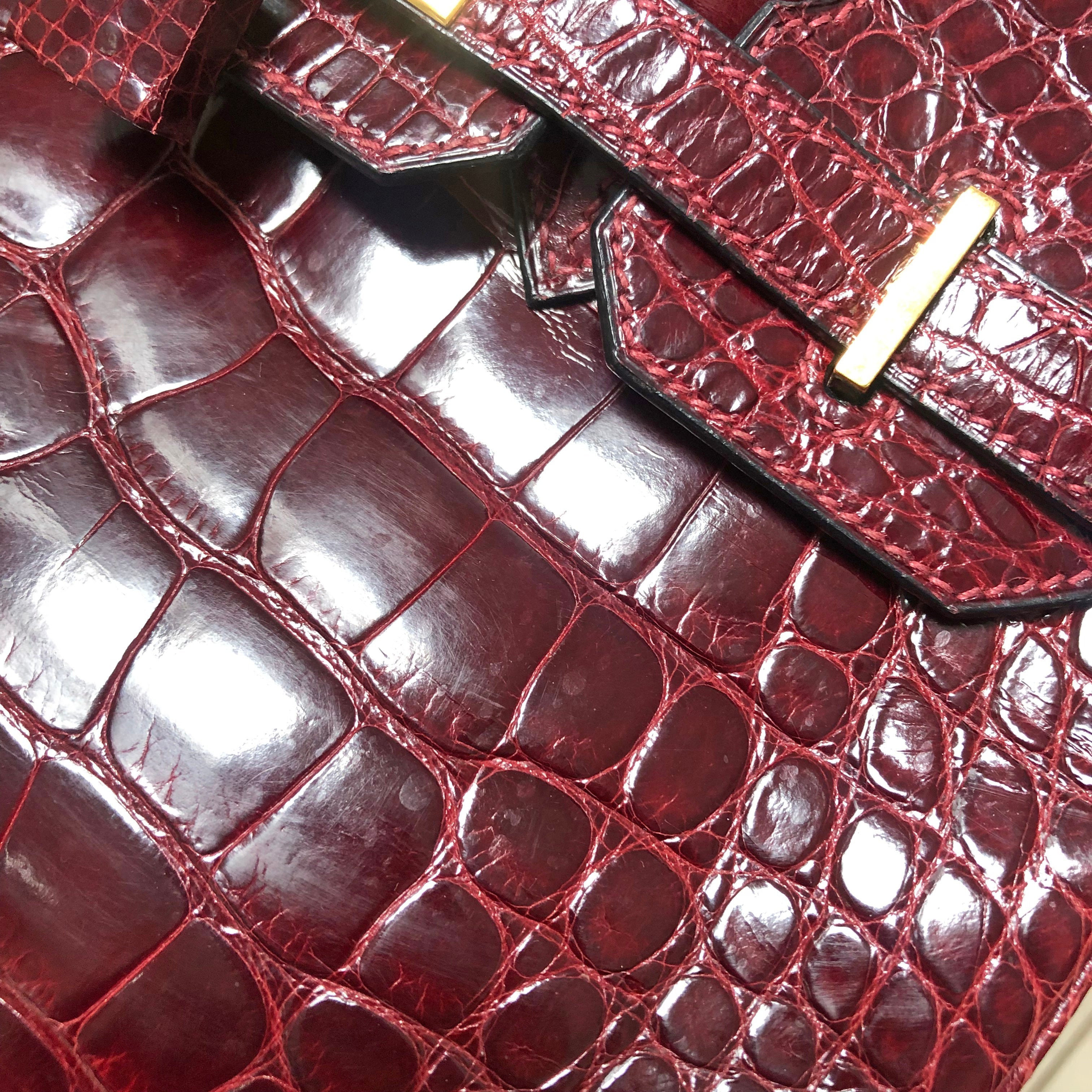 Hermes Vintage 2001 Bordeaux Alligator Birkin 30 GHW