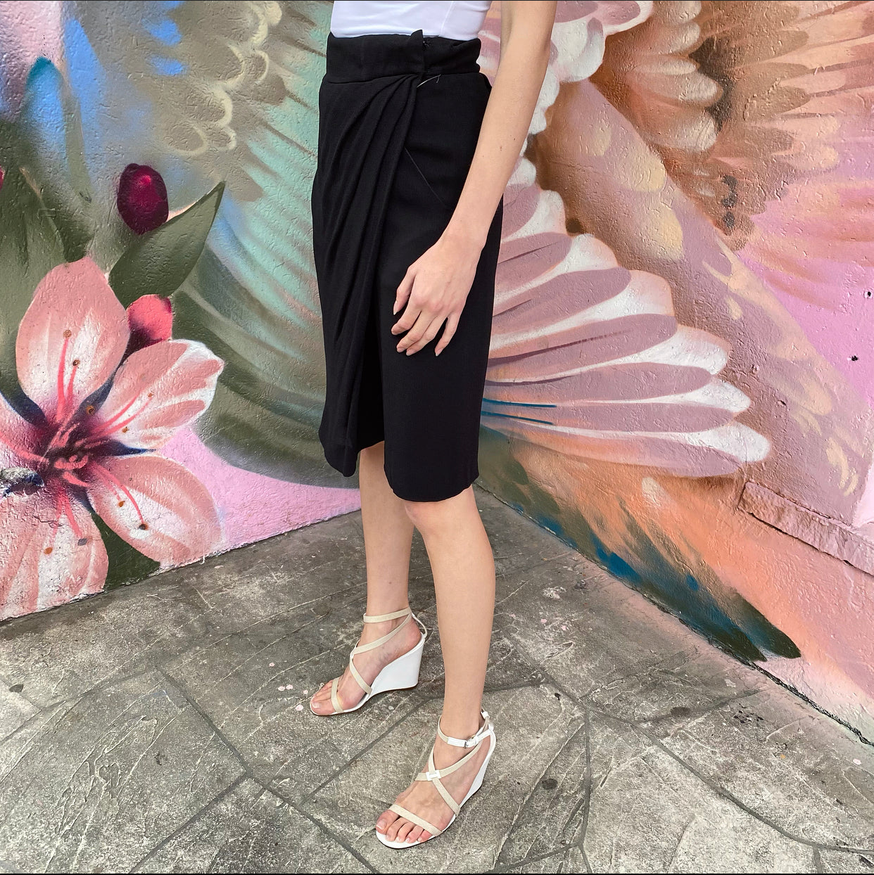 Givenchy Black Crepe Knee Length Skort - FR36 / USA 2