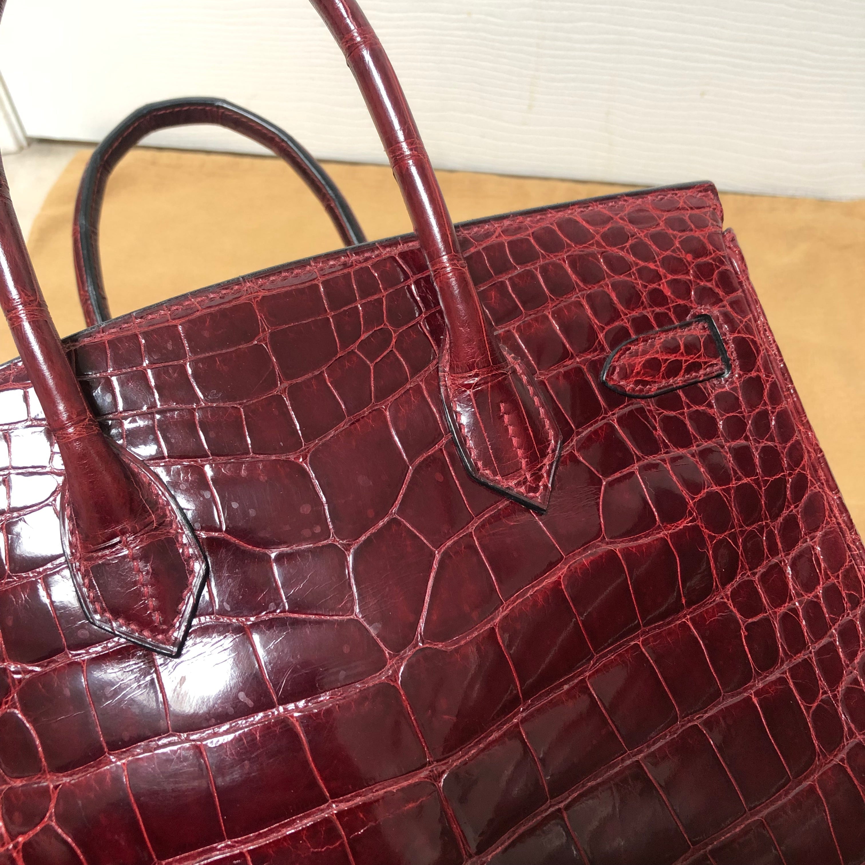 Hermes Vintage 2001 Bordeaux Alligator Birkin 30 GHW