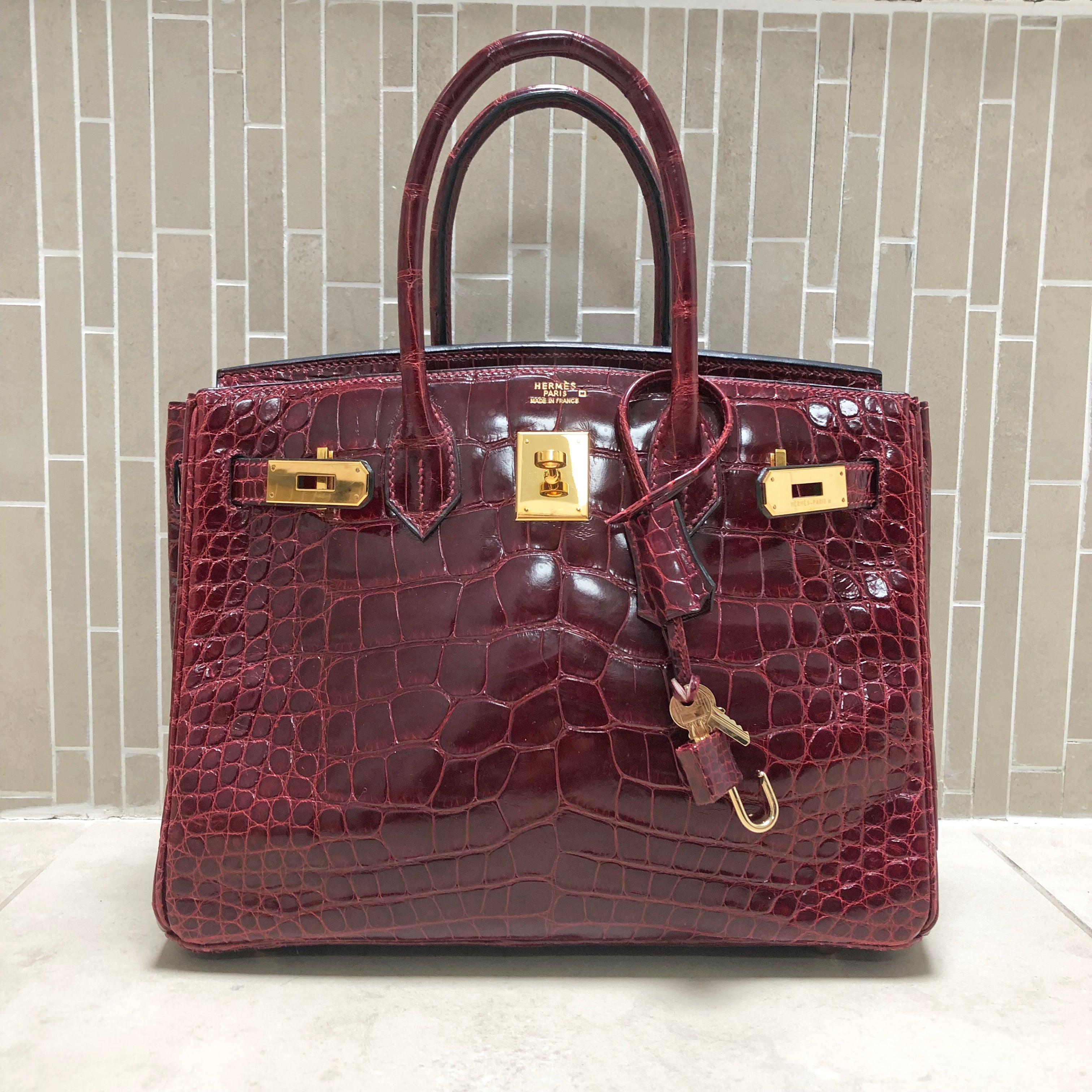 Hermes Vintage 2001 Bordeaux Alligator Birkin 30 GHW